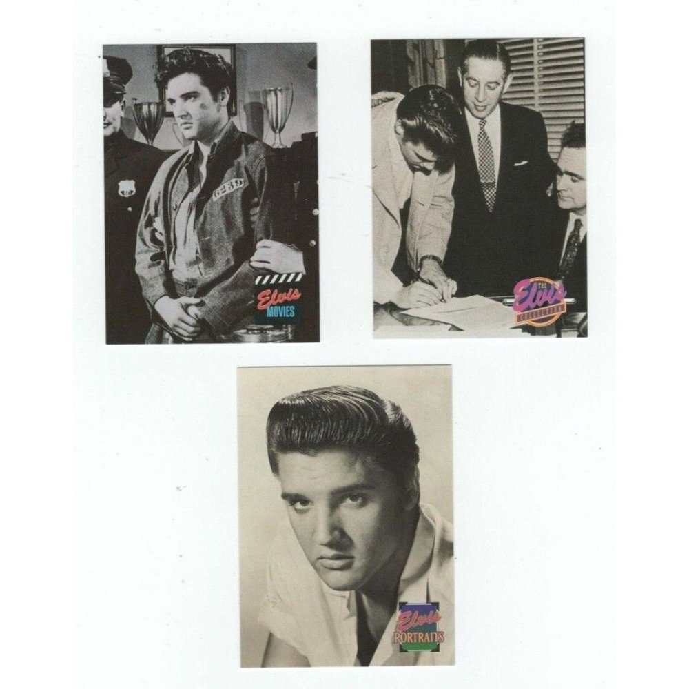 3 Vintage 1992 The Elvis Collection Collectible Trading Cards